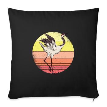 crane - Sofa pillowcase 17,3'' x 17,3'' (45 x 45 cm) - black - Front