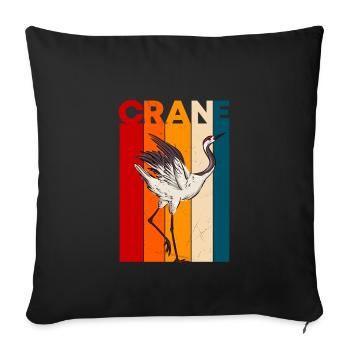 crane - Sofa pillowcase 17,3'' x 17,3'' (45 x 45 cm) - black - Front