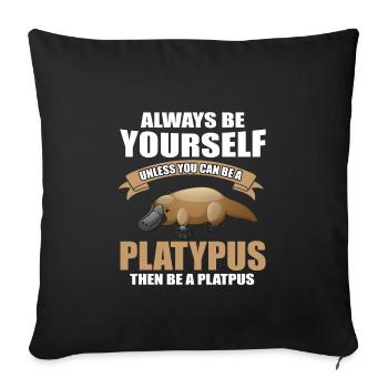 Beaked animal saying - Sofa pillowcase 17,3'' x 17,3'' (45 x 45 cm) - black - Front