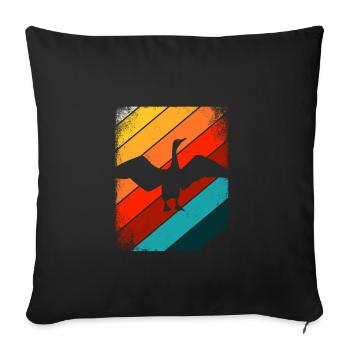 Cormoran Retro Silhouette - Housse de coussin décorative 45 x 45 cm - noir - Devant