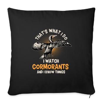 Cormorant Saying For Ornithologists - Sofa pillowcase 17,3'' x 17,3'' (45 x 45 cm) - black - Front