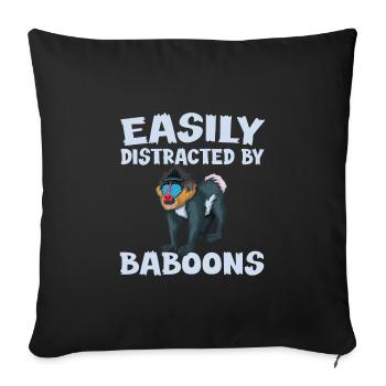 Baboon saying - Sofa pillowcase 17,3'' x 17,3'' (45 x 45 cm) - black - Front
