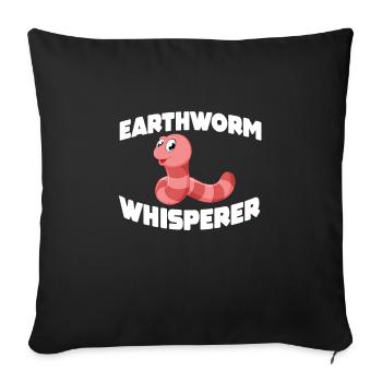 Earthworm Whisperer - Sofa pillowcase 17,3'' x 17,3'' (45 x 45 cm) - black - Front