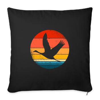 heron - Sofa pillowcase 17,3'' x 17,3'' (45 x 45 cm) - black - Front