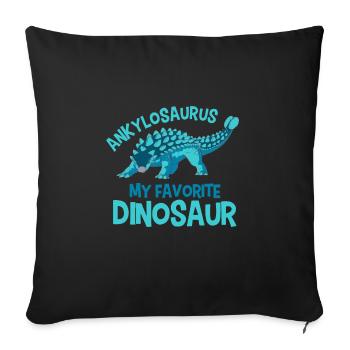 Favourite dinosaur Ankylosaurus - Sofa pillowcase 17,3'' x 17,3'' (45 x 45 cm) - black - Front