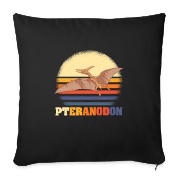 Pteranodon Retro Dinosaurier - Sofakissenbezug 45 x 45 cm - Schwarz - Vorne