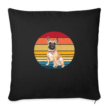 Bulldog français - Housse de coussin décorative 45 x 45 cm - noir - Devant