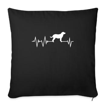 Labrador Retriever Battement du cœur - Housse de coussin décorative 45 x 45 cm - noir - Devant