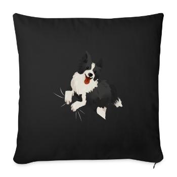 Border Collie - Sofa pillowcase 17,3'' x 17,3'' (45 x 45 cm) - black - Front
