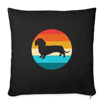 Dackel - Housse de coussin décorative 45 x 45 cm - noir - Devant