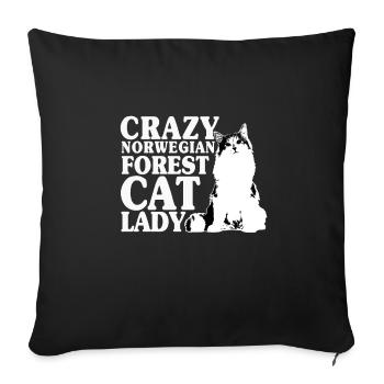 Norvège chat de la forêt Lady - Housse de coussin décorative 45 x 45 cm - noir - Devant