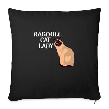 Ragdoll Chats Dame - Housse de coussin décorative 45 x 45 cm - noir - Devant