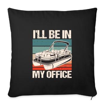 Pontoon Boat - Sofa pillowcase 17,3'' x 17,3'' (45 x 45 cm) - black - Front