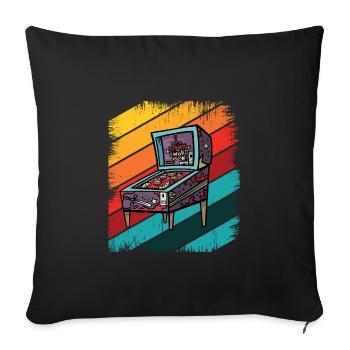 pinball machine - Sofa pillowcase 17,3'' x 17,3'' (45 x 45 cm) - black - Front
