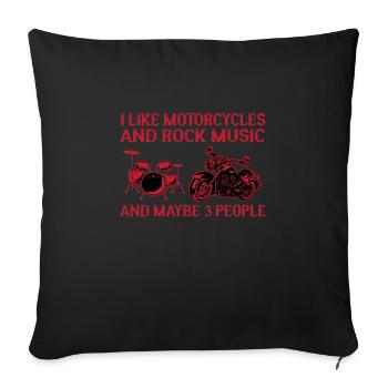 I Love Motorcycles And Rock Music - Sofa pillowcase 17,3'' x 17,3'' (45 x 45 cm) - black - Front