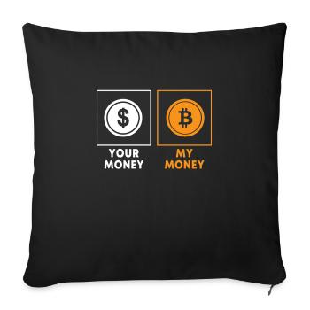 Bitcoin - Housse de coussin décorative 45 x 45 cm - noir - Devant
