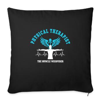 Physiothérapeute Le musculateur - Housse de coussin décorative 45 x 45 cm - noir - Devant
