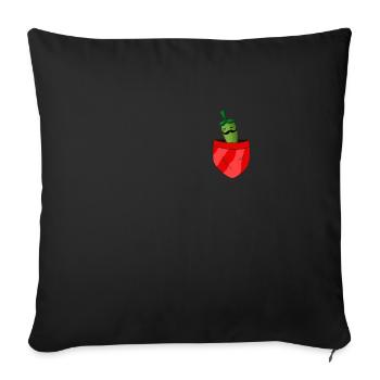 Funny Jalapeno In Brustasche Gift - Sofa pillowcase 17,3'' x 17,3'' (45 x 45 cm) - black - Front