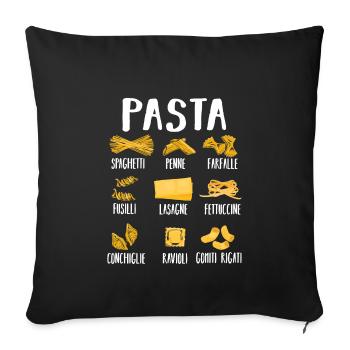 pasta - Sofa pillowcase 17,3'' x 17,3'' (45 x 45 cm) - black - Front