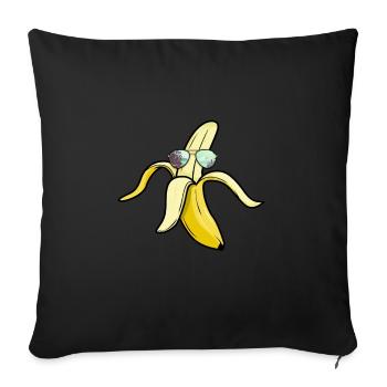 Banana - Sofa pillowcase 17,3'' x 17,3'' (45 x 45 cm) - black - Front