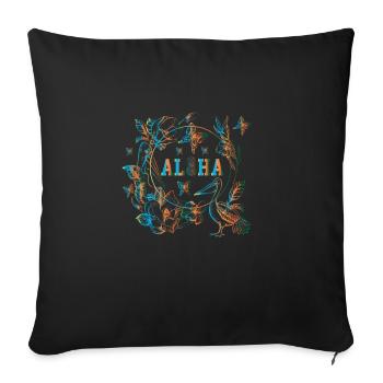 Aloha cadeau - Housse de coussin décorative 45 x 45 cm - noir - Devant