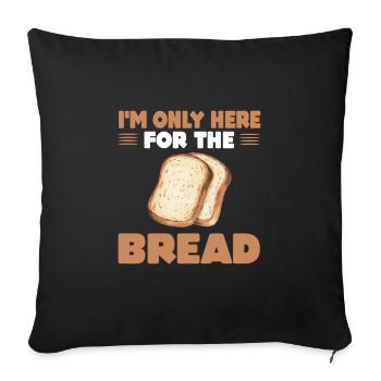 Cadeau de pain drôle - Housse de coussin décorative 45 x 45 cm - noir - Devant
