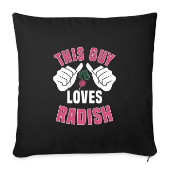 Radieschen Liebhaber - Sofakissenbezug 45 x 45 cm - Schwarz - Vorne