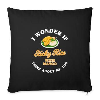 Sticky porridge with mango gift - Sofa pillowcase 17,3'' x 17,3'' (45 x 45 cm) - black - Front