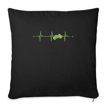 Brussels sprouts heartbeat gift - Sofa pillowcase 17,3'' x 17,3'' (45 x 45 cm) - black - Front