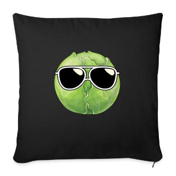 Brussels sprouts with sunglasses - Sofa pillowcase 17,3'' x 17,3'' (45 x 45 cm) - black - Front