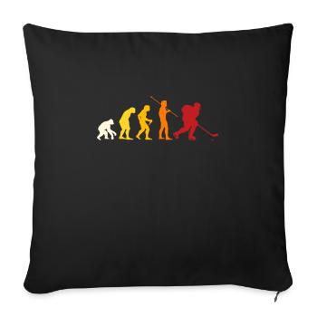 Eishockey Herzschlag Geschenk - Sofakissenbezug 45 x 45 cm - Schwarz - Vorne