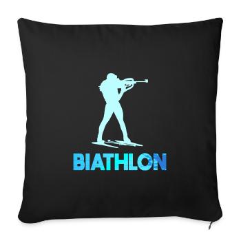 Biathlon - Housse de coussin décorative 45 x 45 cm - noir - Devant