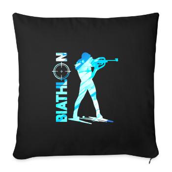 Biathlon - Sofa pillowcase 17,3'' x 17,3'' (45 x 45 cm) - black - Front