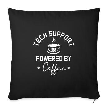 Support technique alimenté par le café - Housse de coussin décorative 45 x 45 cm - noir - Devant