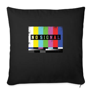 Image de test Aucun signal TV - Housse de coussin décorative 45 x 45 cm - noir - Devant