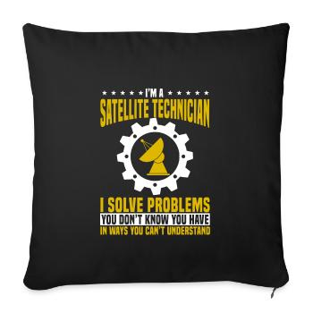 Technicien satellite - Housse de coussin décorative 45 x 45 cm - noir - Devant