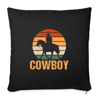 Cow-boy - Housse de coussin décorative 45 x 45 cm - noir - Devant