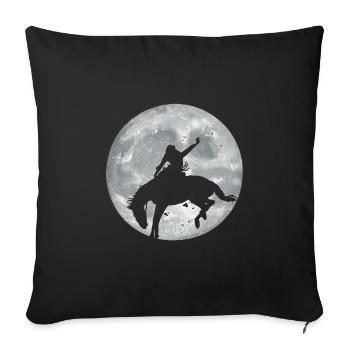 Rodeo Reiter Geschenk - Sofakissenbezug 45 x 45 cm - Schwarz - Vorne