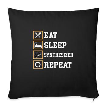 Synthesizer Music - Sofa pillowcase 17,3'' x 17,3'' (45 x 45 cm) - black - Front