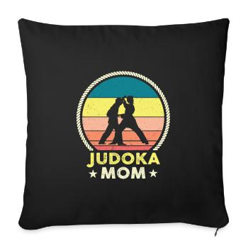 Judoka Mom - Sofa pillowcase 17,3'' x 17,3'' (45 x 45 cm) - black - Front