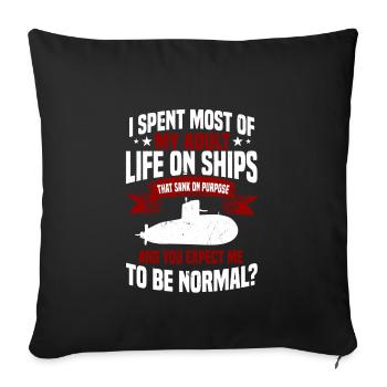 Lustiges U-Boot Geschenk - Sofakissenbezug 45 x 45 cm - Schwarz - Vorne