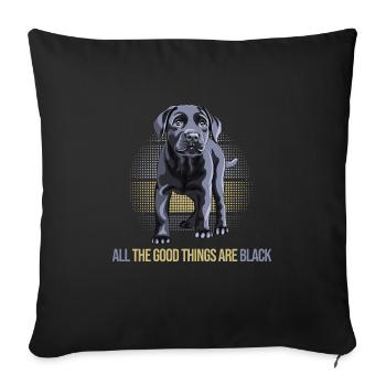 dog black labrador dog breeding black labrador - Sofa pillowcase 17,3'' x 17,3'' (45 x 45 cm) - black - Front