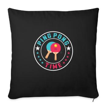 Temps de ping-pong - Housse de coussin décorative 45 x 45 cm - noir - Devant