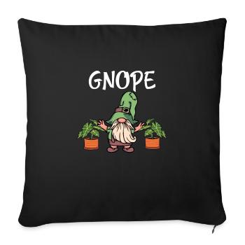 Garden Gnome Gnope - Sofa pillowcase 17,3'' x 17,3'' (45 x 45 cm) - black - Front