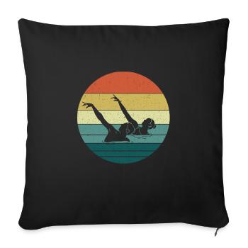 Synchronschwimmen - Sofakissenbezug 45 x 45 cm - Schwarz - Vorne