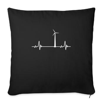 Éolienne Herzschlag - Housse de coussin décorative 45 x 45 cm - noir - Devant
