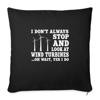 Wind turbines - Sofa pillowcase 17,3'' x 17,3'' (45 x 45 cm) - black - Front
