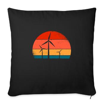 Wind turbine - Sofa pillowcase 17,3'' x 17,3'' (45 x 45 cm) - black - Front