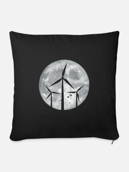 Windkraftanlage - Sofakissenbezug 45 x 45 cm - Schwarz