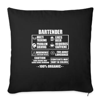 Bartender - Sofakissenbezug 45 x 45 cm - Schwarz - Vorne